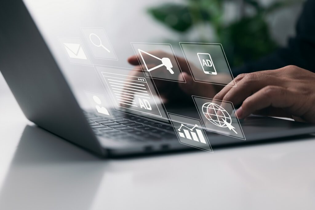 Concept of digital marketing, online advertisement, internet ad,